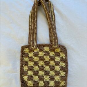 Handcrafted Checkered Crochet Bag